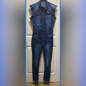 Roma Studio Denim Sleeveless Jumpsuit XL